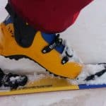 Gli scarponi La Sportiva Spectre 2.0 durante la salita con le pelli
