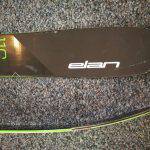 Dettaglio della spatola e del fianco dello sci Elan Rip Stick 116