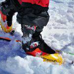 Dettaglio dello scarpone La Sportiva Raceborg Carbon in azione