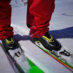 Dettaglio dello scarpone Scarpa Alien RS in azione