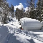 Paesaggio invernale alla partenza del percorso attrezzato da sci alpinismo Monterosa Ski/Montura